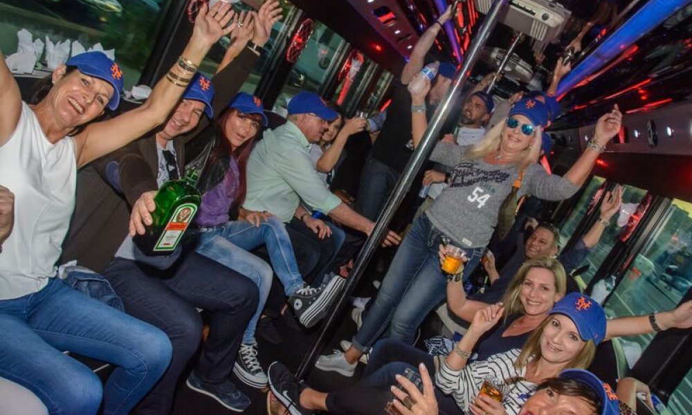 Party, Bus, Party Bus, Mets Game, Baseball, Pregame, Fun, Champagne, NYC, New York, New York City, DMC, Destination Management, Event, Event Planning